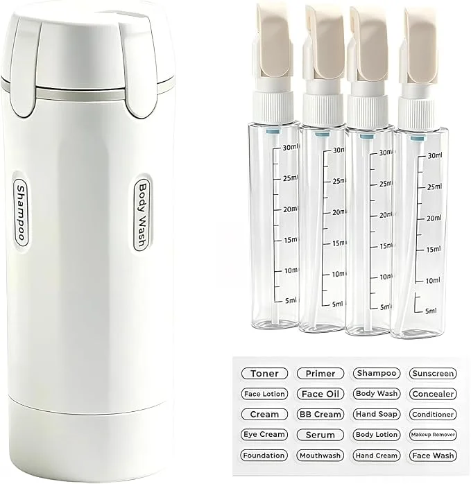 4-in-1 Travel Bottle Set – 4 x 30ml Leak-Proof Toiletry Dispenser